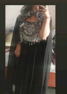 Embellished Crop Top &amp; Skirt Set(Indo western)