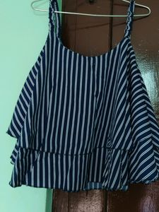 Striped Off-Shoulder Ruffle Top