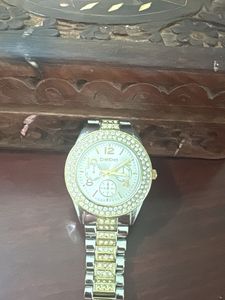 Bebe Rhinestone Two-Tone Watch