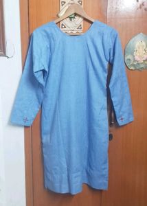 Light Blue Embroidered Kurta salwar set
