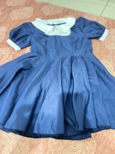 Chic Blue Peter Pan Collar Dress