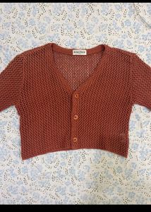 Rust Mini Bee Cardigan Top