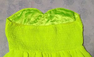 💚✨NEON GREEN EMBELLISHED TUBE DRESS FOR WOMEN