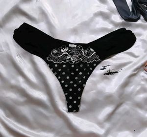 Black Polka Dot Thong panty