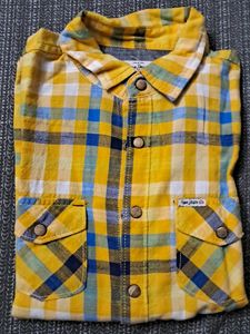 Attractive Yellow Checkered Casual Shirt - Unisex