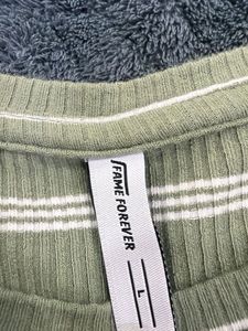 Green Striped Casual Top