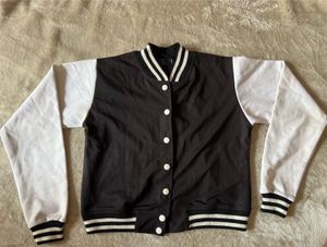 Varsity Bomber Jacket Black White