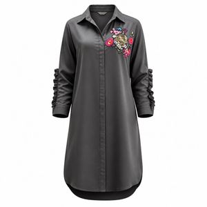 Chic Black Tunic with Leopard Embroidery