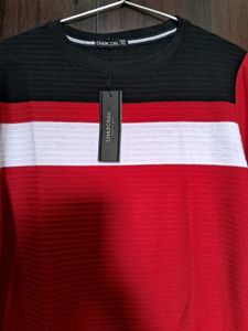 women's Red Striped T-Shirt