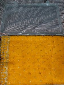 Vibrant Yellow Embellished Saree