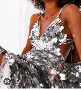 Sparkly Silver Sequin Dress