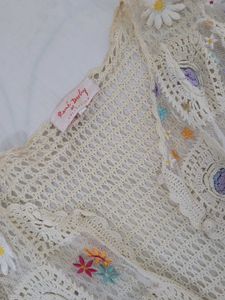 Vintage Crochet Daisy Cardigan