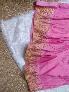 Pink Embroidered Skirt
