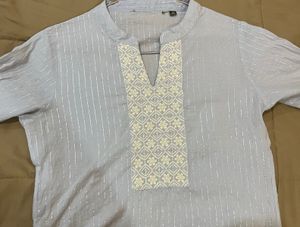 Sparkling Striped Light Blue Kurta