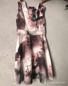 Elegant Floral Print Sleeveless Dress