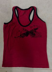 Red Graphic Print Tank Top