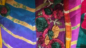 Vibrant Striped Saree