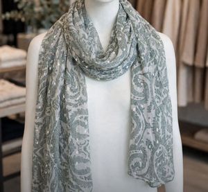 Navy Blue Plaid Scarf with Tassels