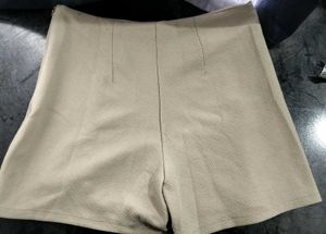 Chic Beige Wrap Skirt Shorts