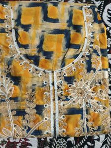 beautiful embroidered unstitched cotton suit mater