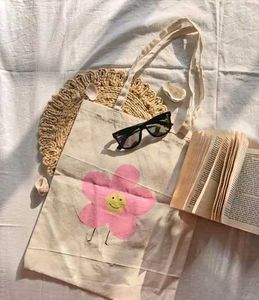 Cute Flower Smiley Tote Bag