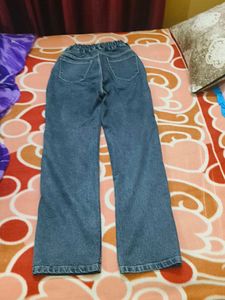 Blue Denim Wide Leg Pants