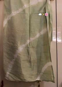 Pastel Green Embroidered Cotton Kurta with pant an