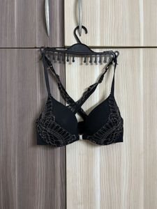 Black Lace Trim Push-Up Bra