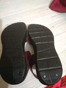 Burgundy Flat Sandals