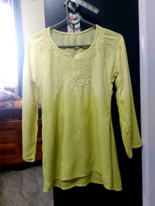 Beautiful Yellow Embroidered Kurta