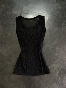Elegant Black Embellished Sleeveless Top