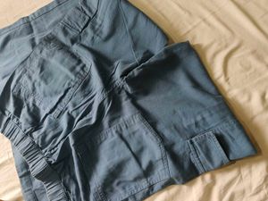 Blue Soft Cargo Pants