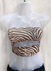 27279. Zebra Print Cut-Out Bandeau Top