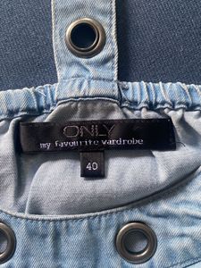 Blue Chambray Halter Neck Top