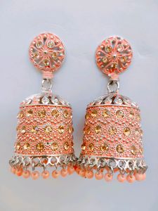 Peach colour Jhumki For Girls