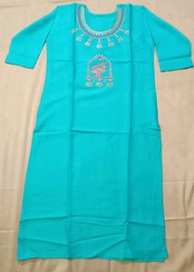 Women Fancy Embroidery Cotton Kurti