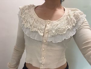 Vintage Lace Collar Cardigan