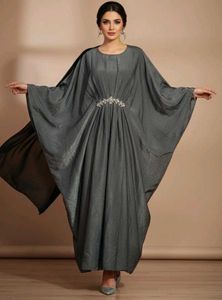 🆕 Elegant Gray Dubai Kaftan Abaya, Burqua