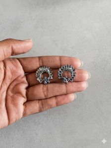 Boho Oxidized Silver Dangle Earrings