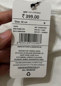 White Shein Women's Top