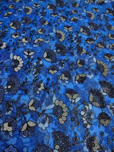 Embellished Blue Net 1m Fabric