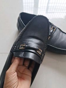 New Black Leather Loafers