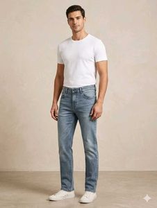 mens jeans blue and white