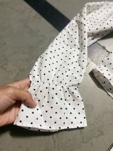 Chic Polka Dot Ruched Crop Top