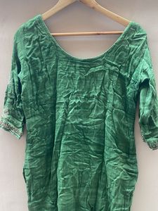 Embellished Green Kurta