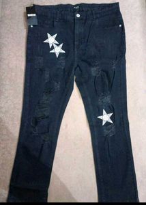 Shein Distressed Star Jeans