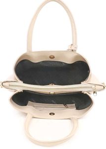 Elegant Beige Patent Leather Handbag