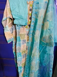 Pure Malai Cotton Gotapatti Work 3 Pc Set