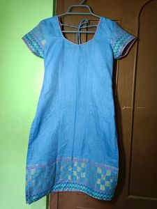 Beautiful Sky Blue Kurta With Churidar And Dupatta