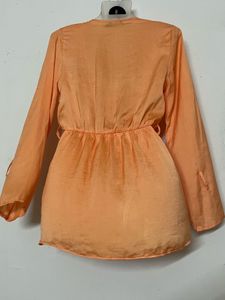 BRANDED Elegant Orange Wrap Top